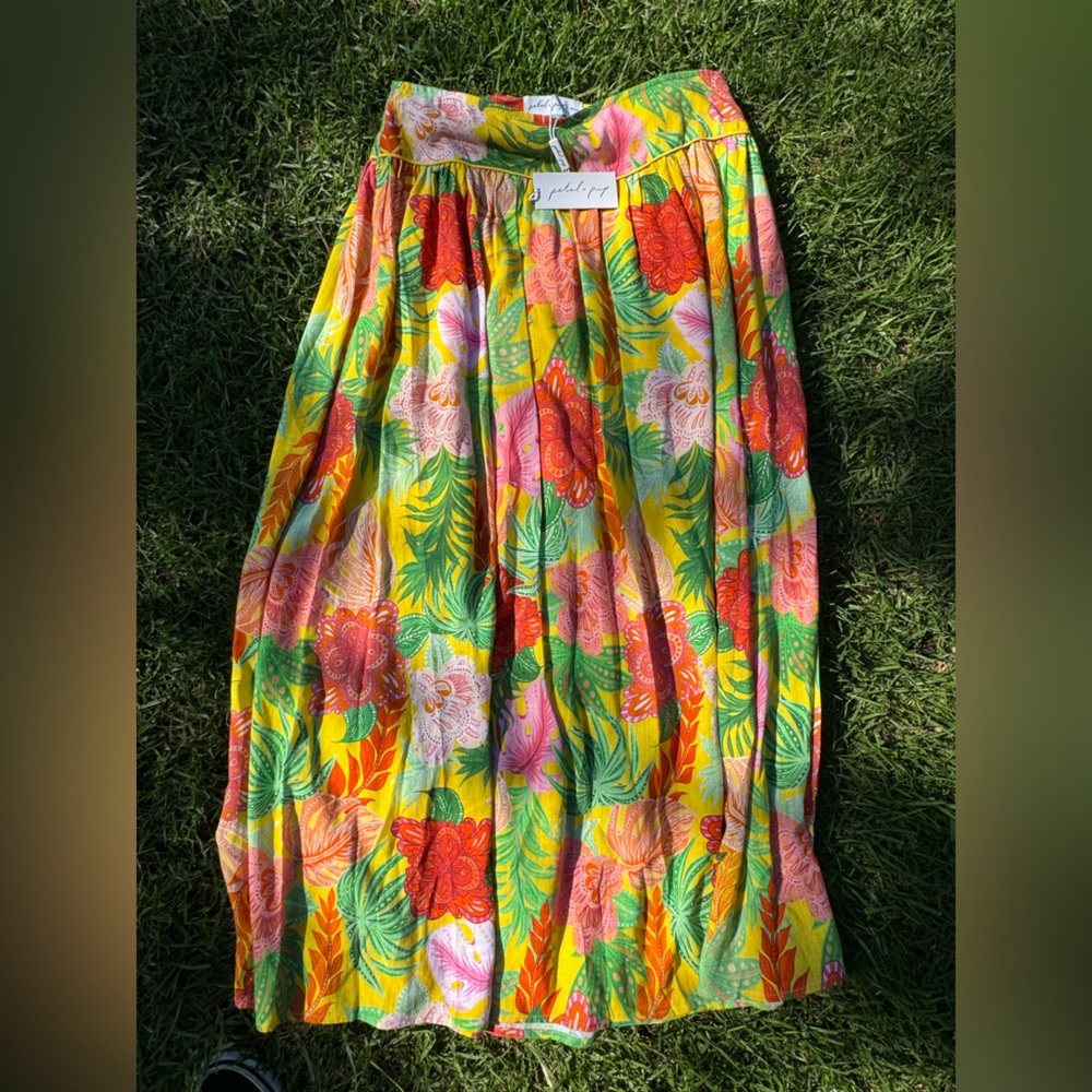 Petal & Pup Vibrant Floral Maxi Skirt - Red, Pink, Green, Yellow - Picture 2 of 4